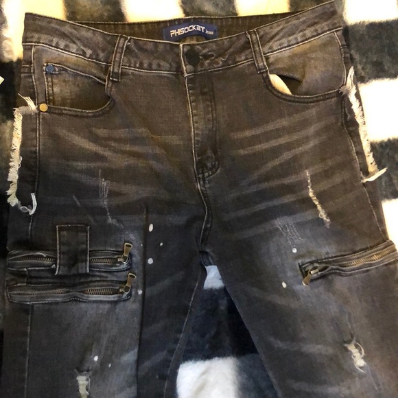 Men’s Grey Skinny Jeans - Picture 6 of 6